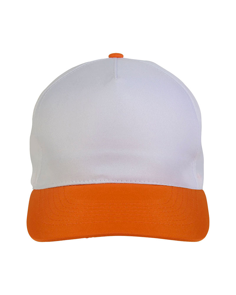 Cappellino-baseball-bambino-in-poliestere-17303-bianco-arancio