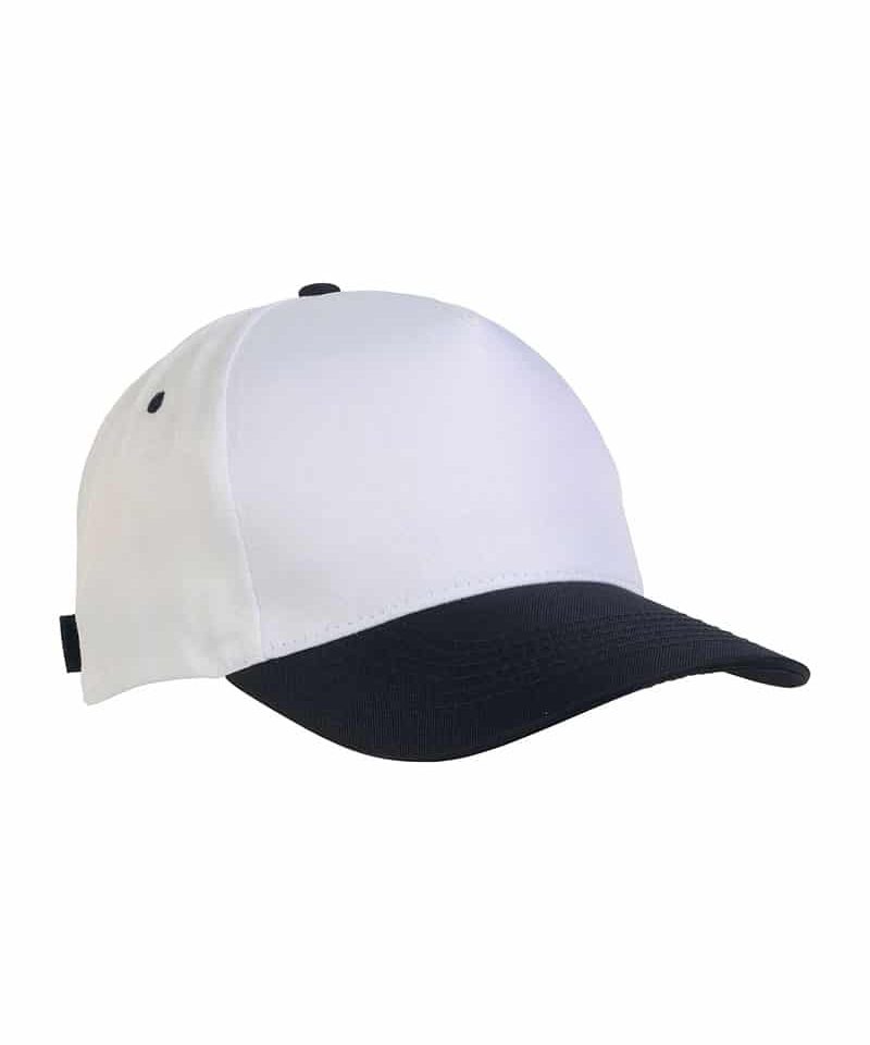 Cappellino baseball bambino in poliestere 17303 26 Cappellino-baseball-bambino-in-poliestere-17303-bianco-blu-navy-lato