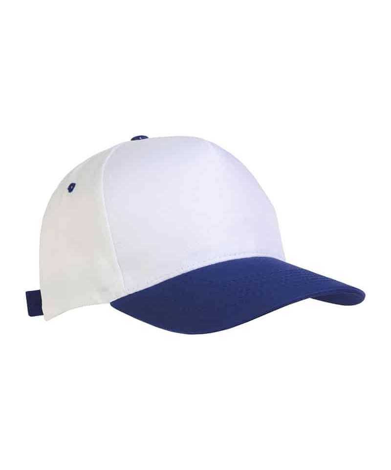 Cappellino baseball bambino in poliestere 17303 27 Cappellino-baseball-bambino-in-poliestere-17303-bianco-blu-royal-lato