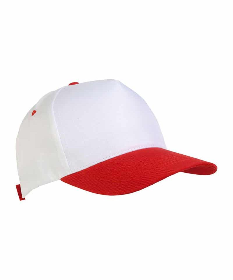 Cappellino baseball bambino in poliestere 17303 35 Cappellino-baseball-bambino-in-poliestere-17303-bianco-rosso-lato
