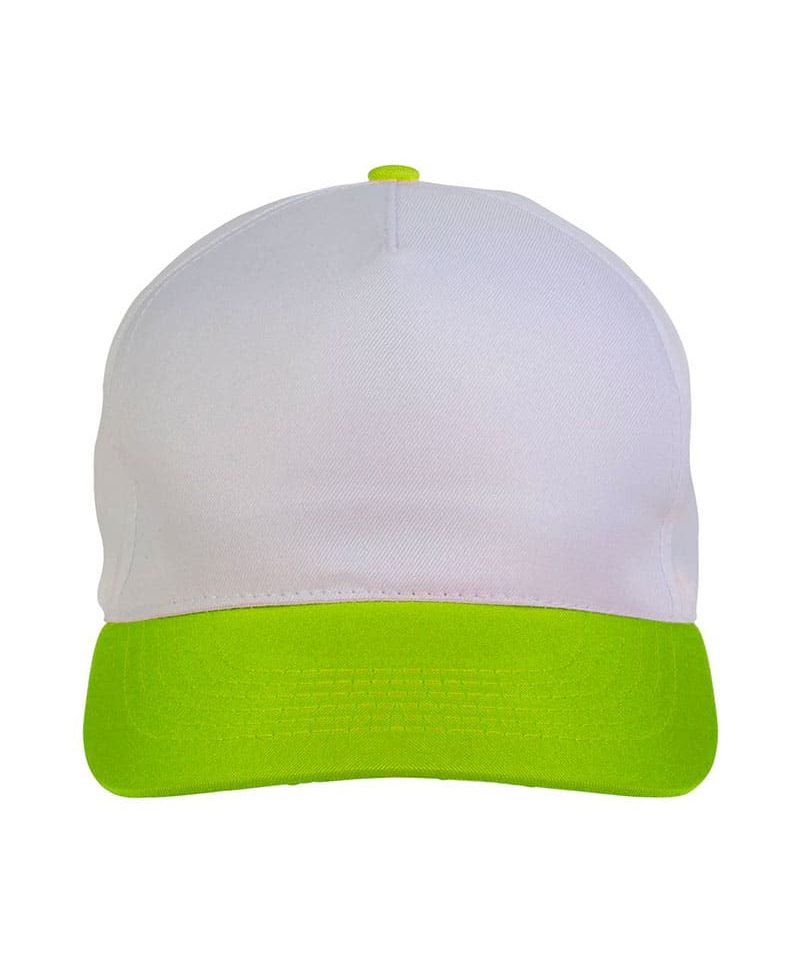 Cappellino baseball bambino in poliestere 17303 36 Cappellino-baseball-bambino-in-poliestere-17303-bianco-verde-lime