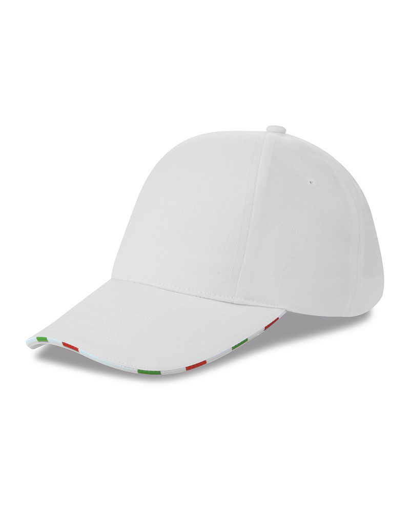 Cappello-baseball-6-pannelli-ruotati-con-tricolore-k18142-bianco