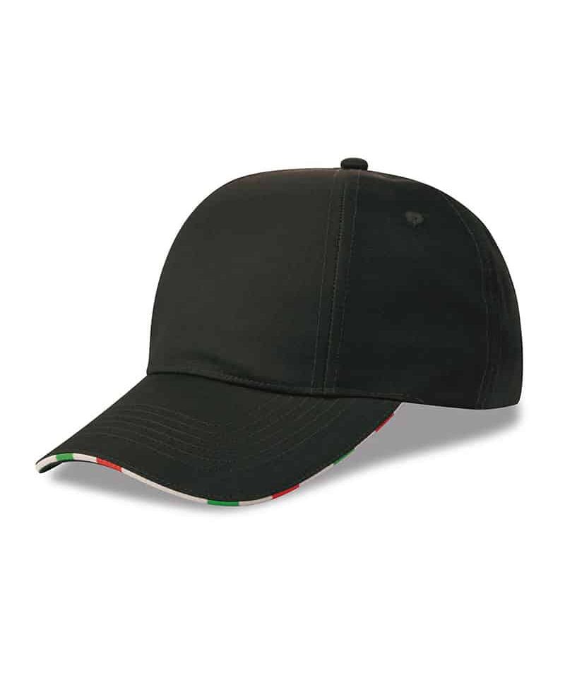 Cappello baseball 6 pannelli ruotati con tricolore k18142 17 Cappello-baseball-6-pannelli-ruotati-con-tricolore-k18142-nero