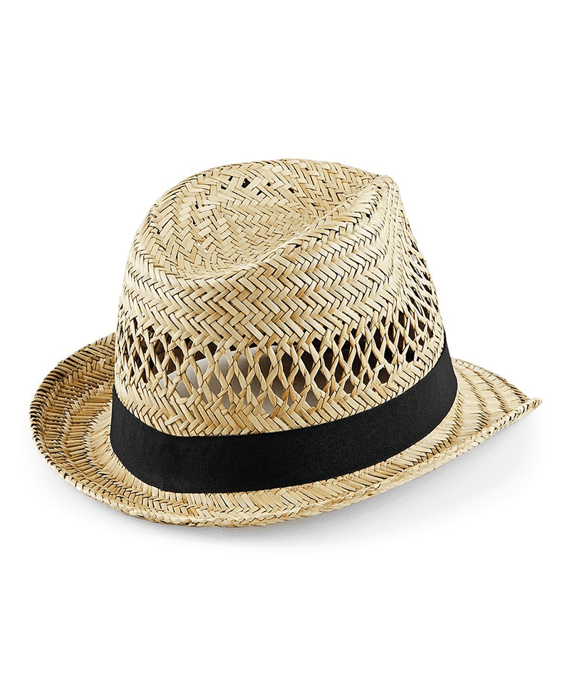 Cappello in paglia Beechfield Straw Summer Trilby B730 7 Cappello-in-paglia-Beechfield-B730-retro