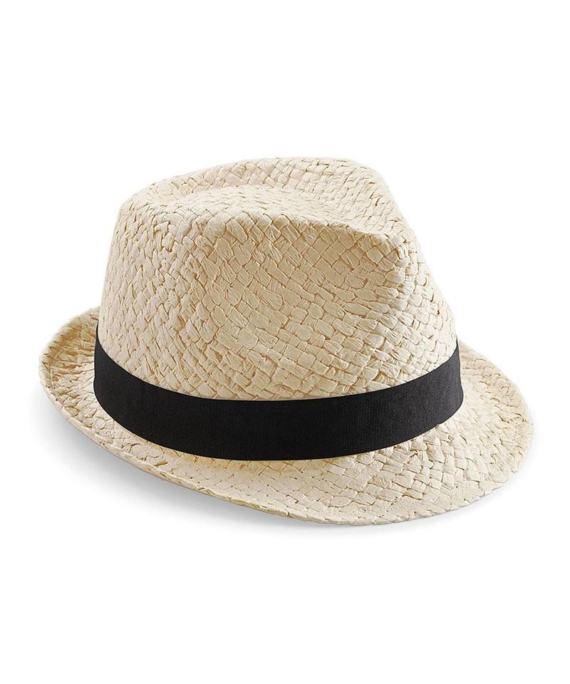 Cappello-in-paglia-naturale-Beechfield-B720-naturale-e-nero