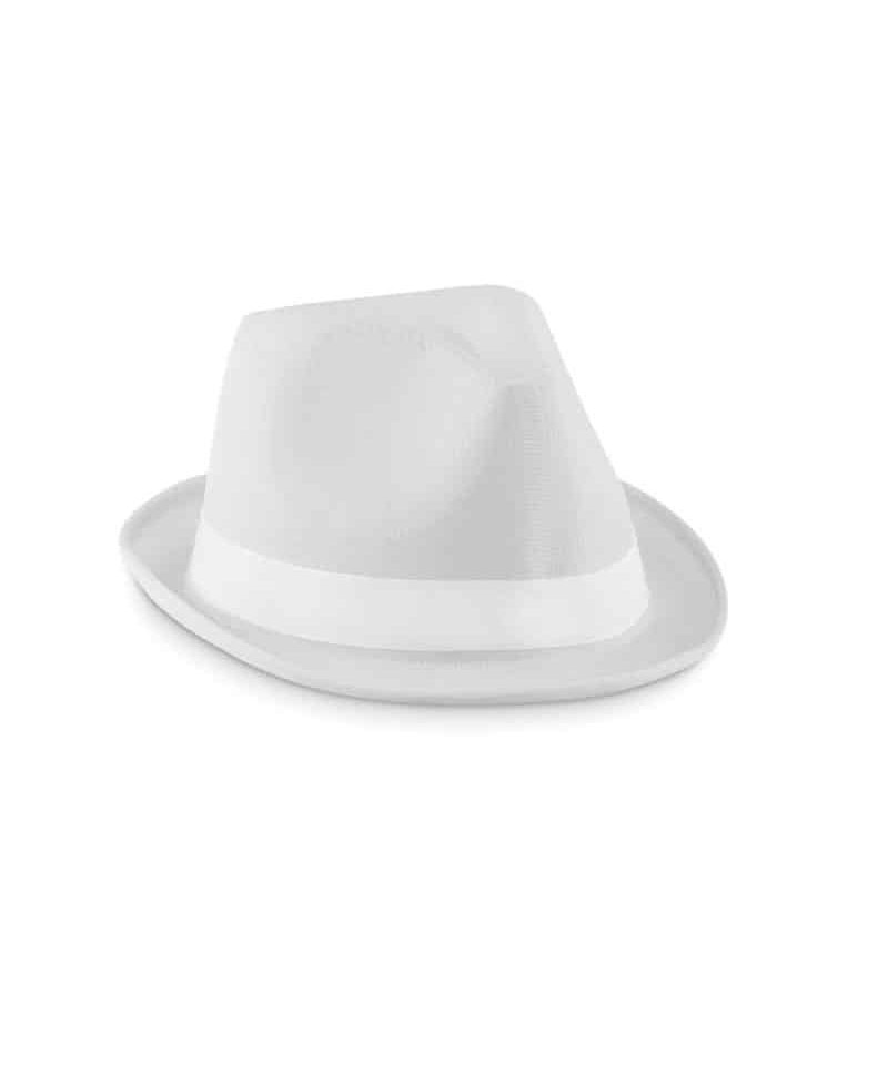 Cappello simil paglia in poliestere colorato con banda bianca MO9342 10 Cappello-simil-paglia-in-poliestere-colorato-con-banda-bianca-MO9342-bianco