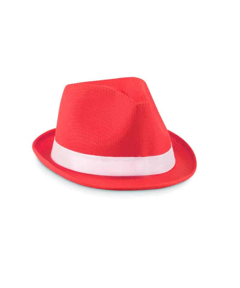 Cappello simil paglia in poliestere colorato con banda bianca MO9342 12 Cappello-simil-paglia-in-poliestere-colorato-con-banda-bianca-MO9342-rosso-bianco