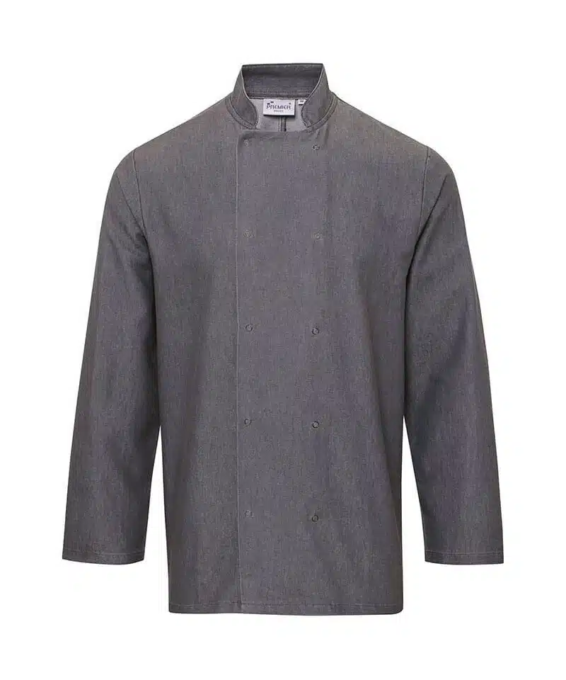 Giacca-chef-denim-Premier-PR660-grigio