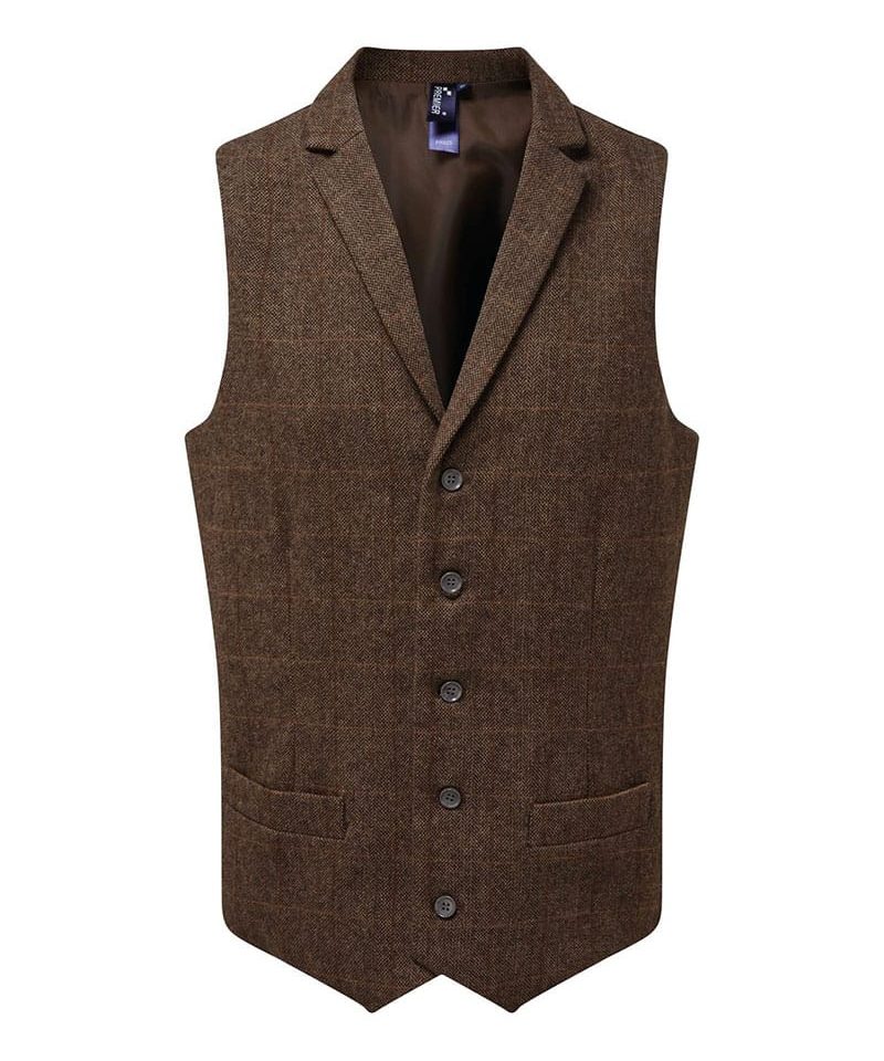 Gilet-cameriere-con-fodera-Premier-PR625-marrone