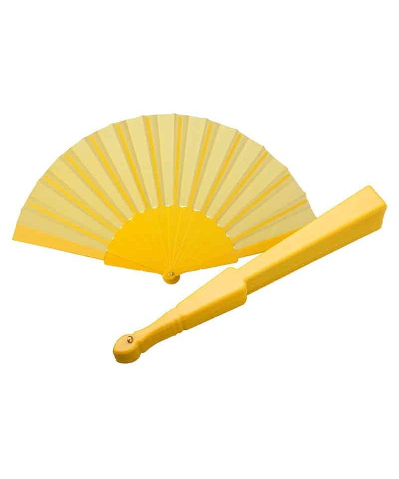 Ventaglio in plastica e poliestere 23cm 50068 24 ventaglio-in-plastica-e-poliestere-23cm-50068-ventaglio-personalizzato-giallo