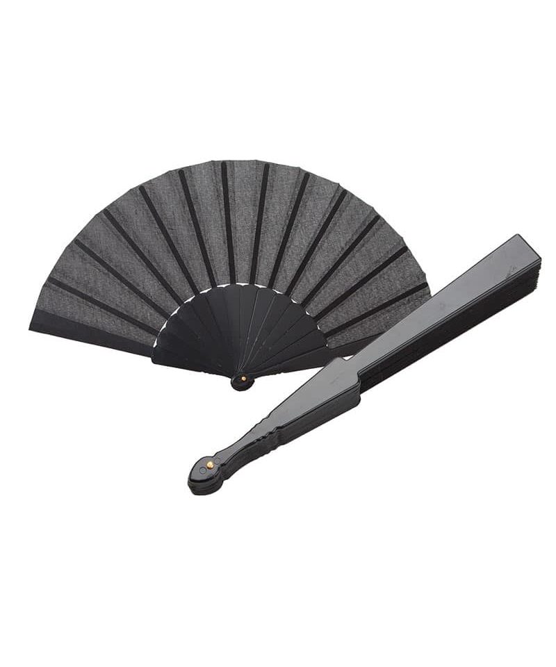 Ventaglio in plastica e poliestere 23cm 50068 19 ventaglio-in-plastica-e-poliestere-23cm-50068-ventaglio-personalizzato-nero