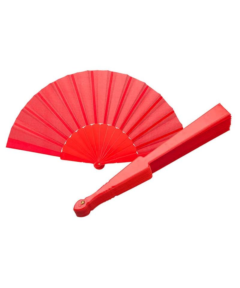 Ventaglio in plastica e poliestere 23cm 50068 20 ventaglio-in-plastica-e-poliestere-23cm-50068-ventaglio-personalizzato-rosso