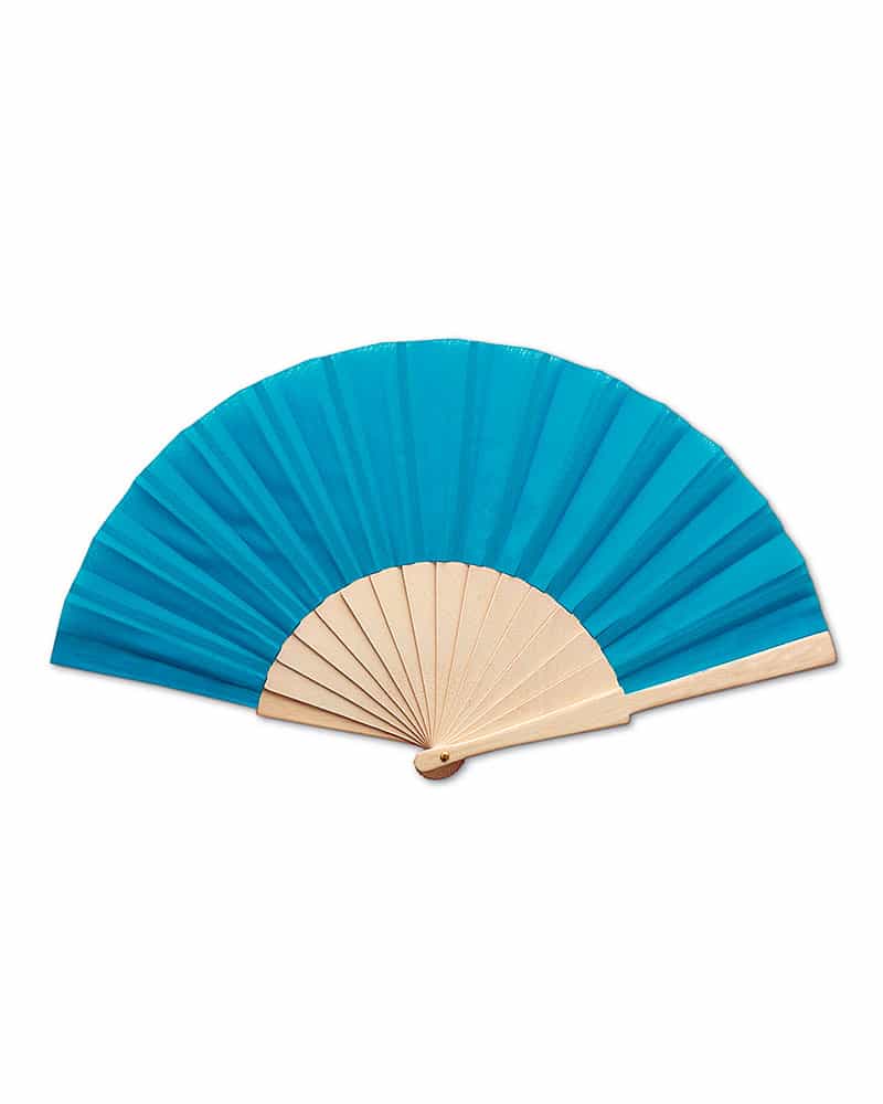Ventagli-personalizzati-in-legno-e-poliestere-con-tela-colorata-50057-turchese
