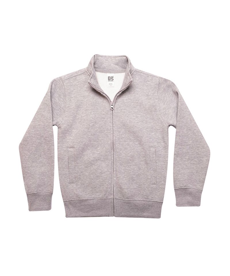 Felpa bambino zip intera Black Spider BSK334 grigio