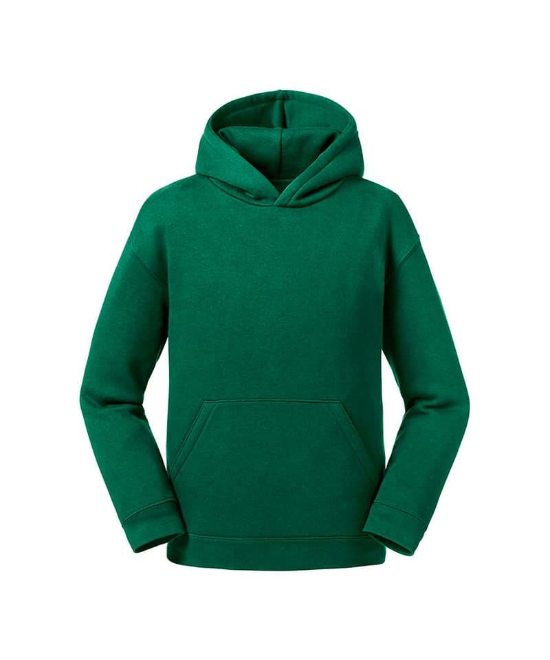 Felpa bambino cappuccio Russell JE265B 9 Felpa bambino cappuccio Russell JE265B verde bottiglia