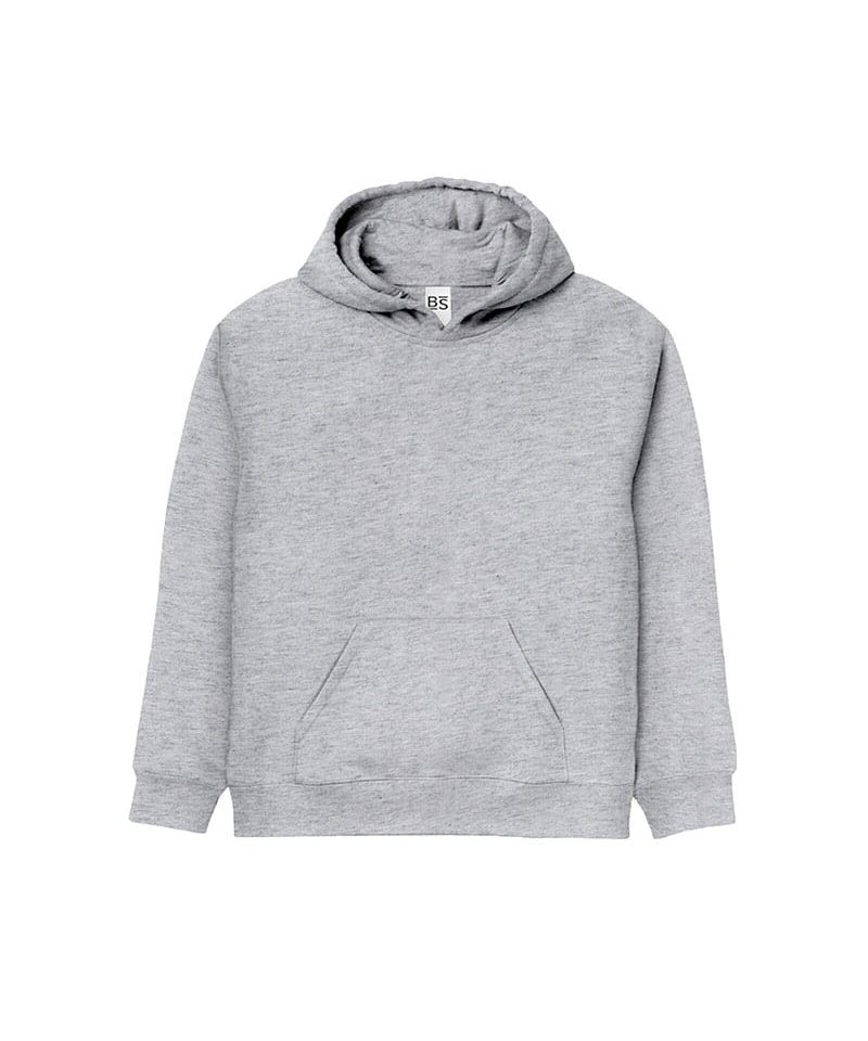 Felpa bambino cappuccio e tasca Black Spider BSK332 grigio melange
