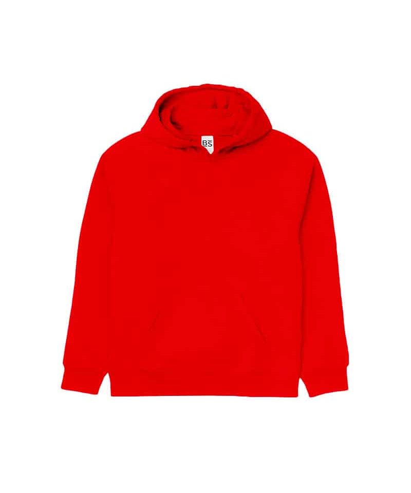 Felpa bambino cappuccio e tasca Black Spider BSK332 rosso