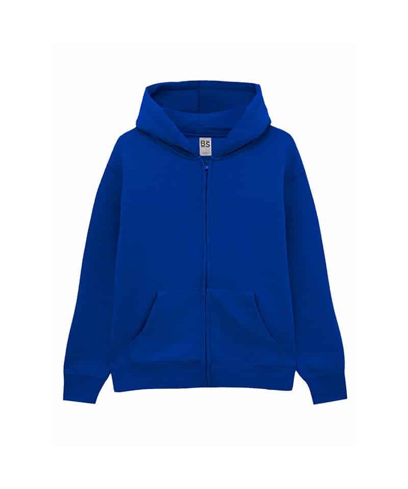 Felpa bambino cappuccio e zip Black Spider BSK333 blu royal