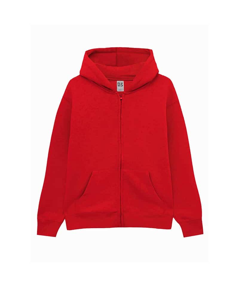 Felpa bambino cappuccio e zip Black Spider BSK333 rosso