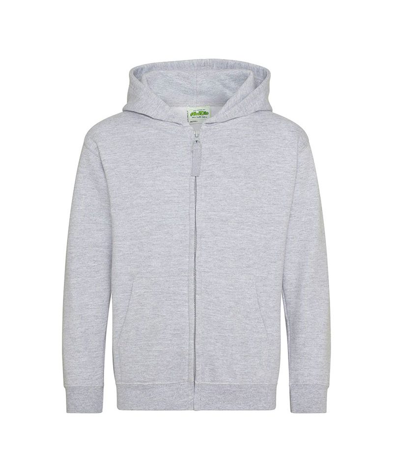 Felpa bambino cappuccio e zip Just Hood JH050J 14 Felpa bambino cappuccio e zip Just Hood JH050J grigio