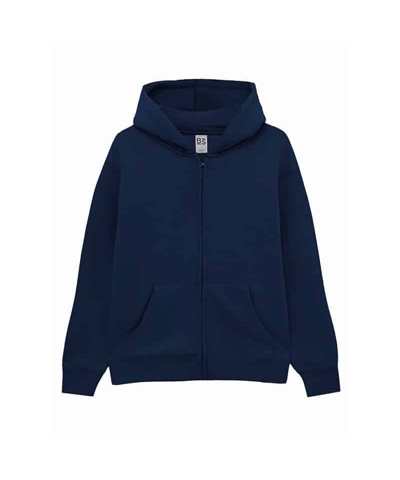 Felpa bambino zip e cappuccio Black Spider BSK304 blu navy