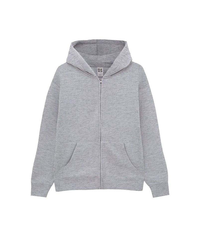 Felpa bambino zip e cappuccio Black Spider BSK304 grigio