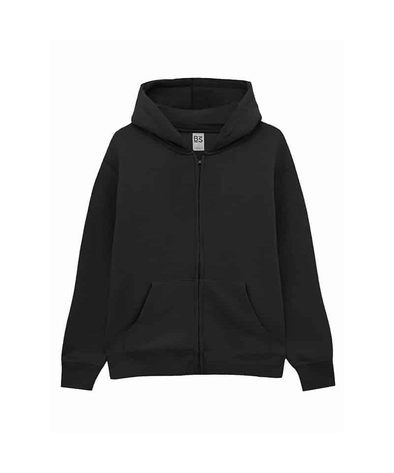 Felpa bambino zip e cappuccio Black Spider BSK304 nero
