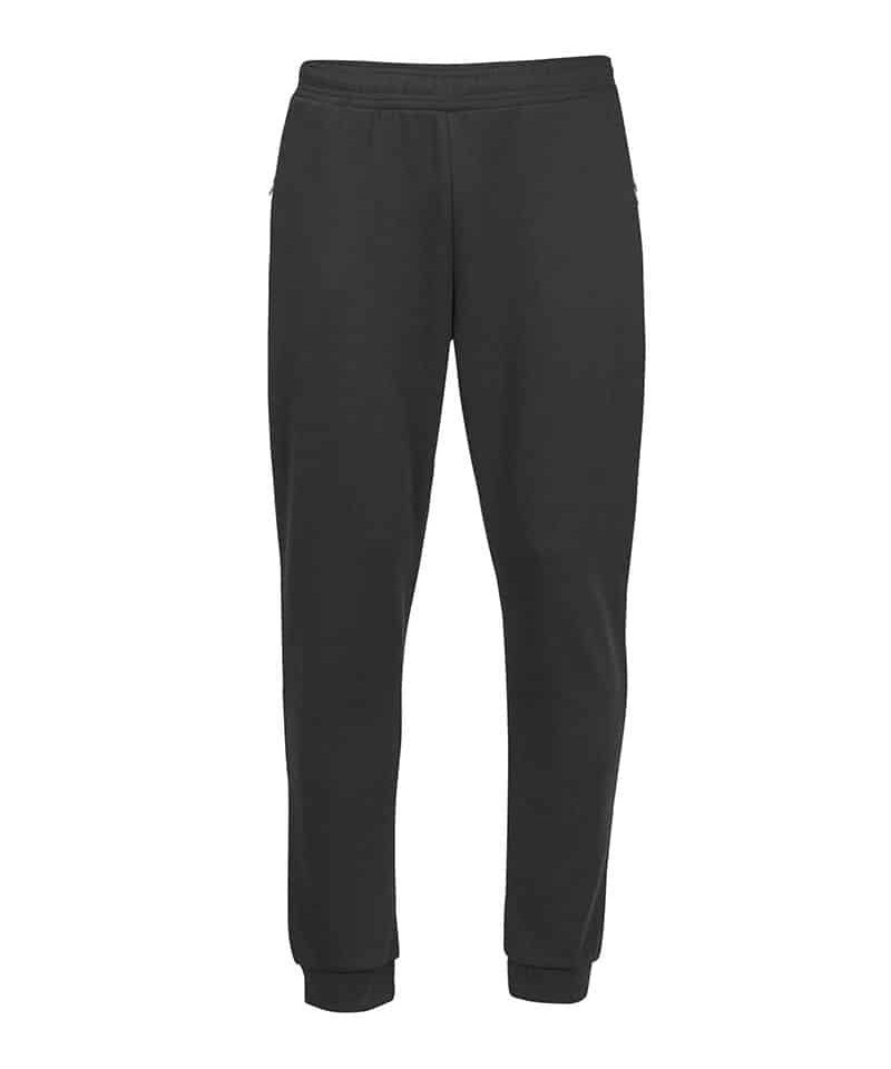 Pantaloni felpa uomo tasche con zip Tee Jays TJ5510 nero fronte