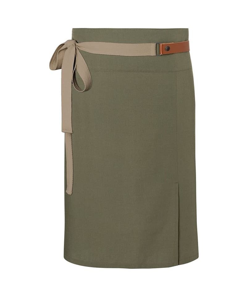 Grembiule Karlowsky con lacci in pelle KVS12 verde