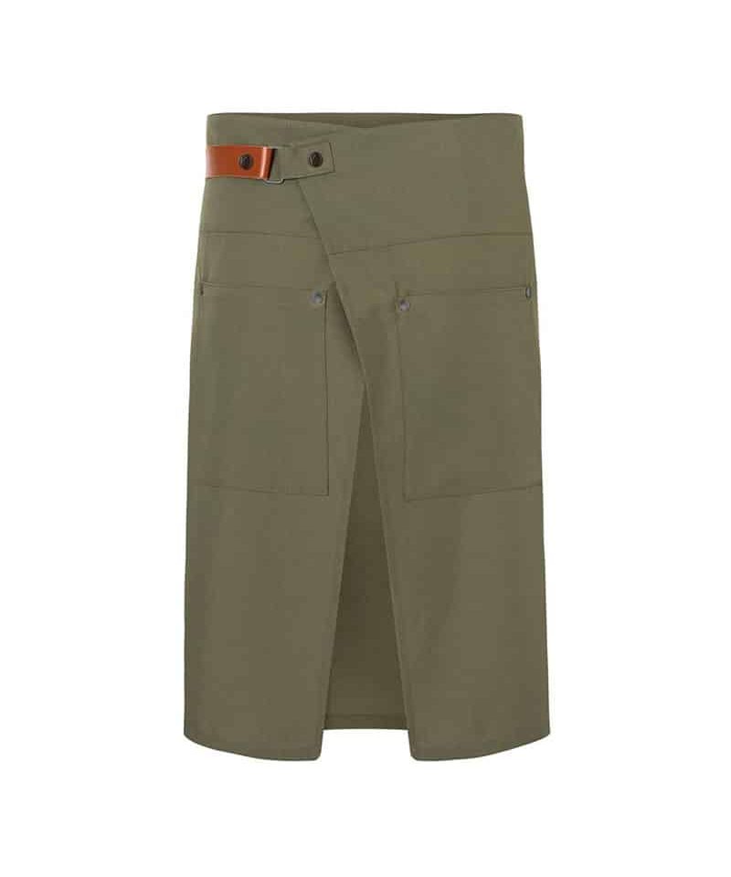 Grembiule-Karlowsky-con-lacci-in-pelle-KVS12-verde-retro