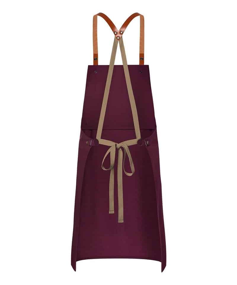 Grembiule Karlowsky con pettorina e inserti pelle KLS37 17 Grembiule Karlowsky con pettorina e inserti pelle KLS37 bordeaux retro