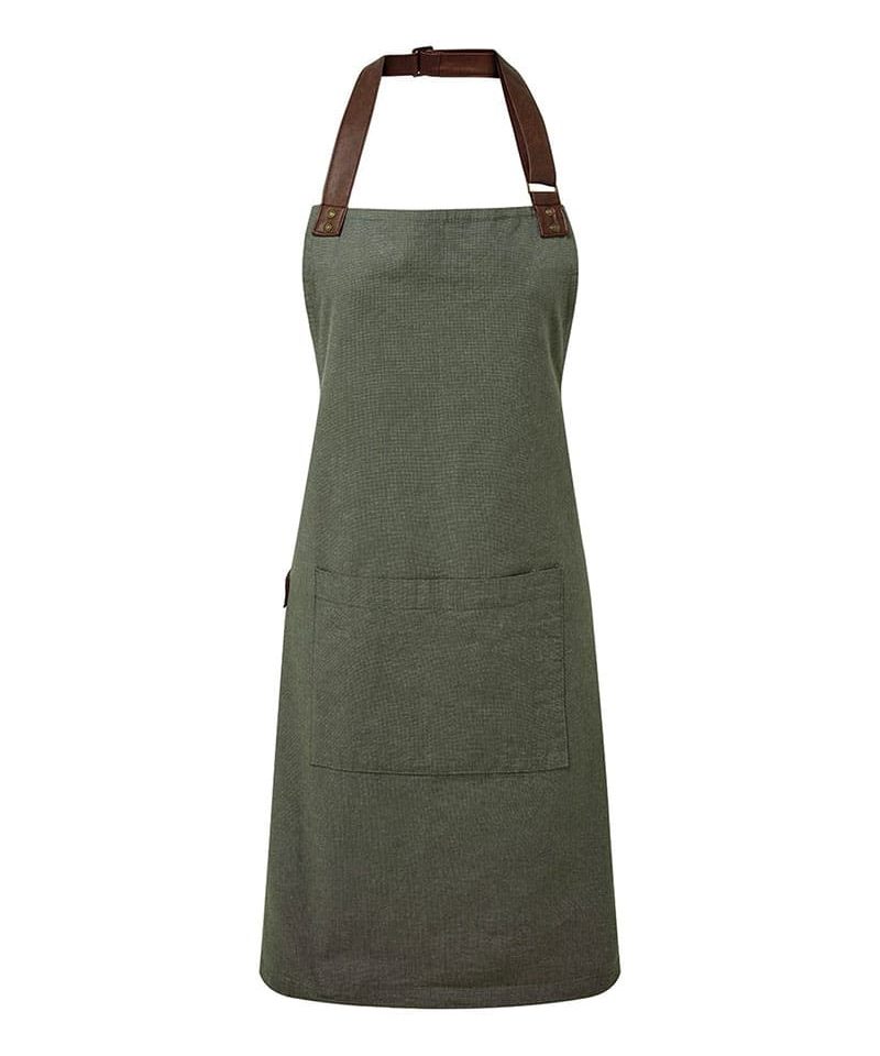 Grembiule Premier con girocollo in ecopelle PR144 verde