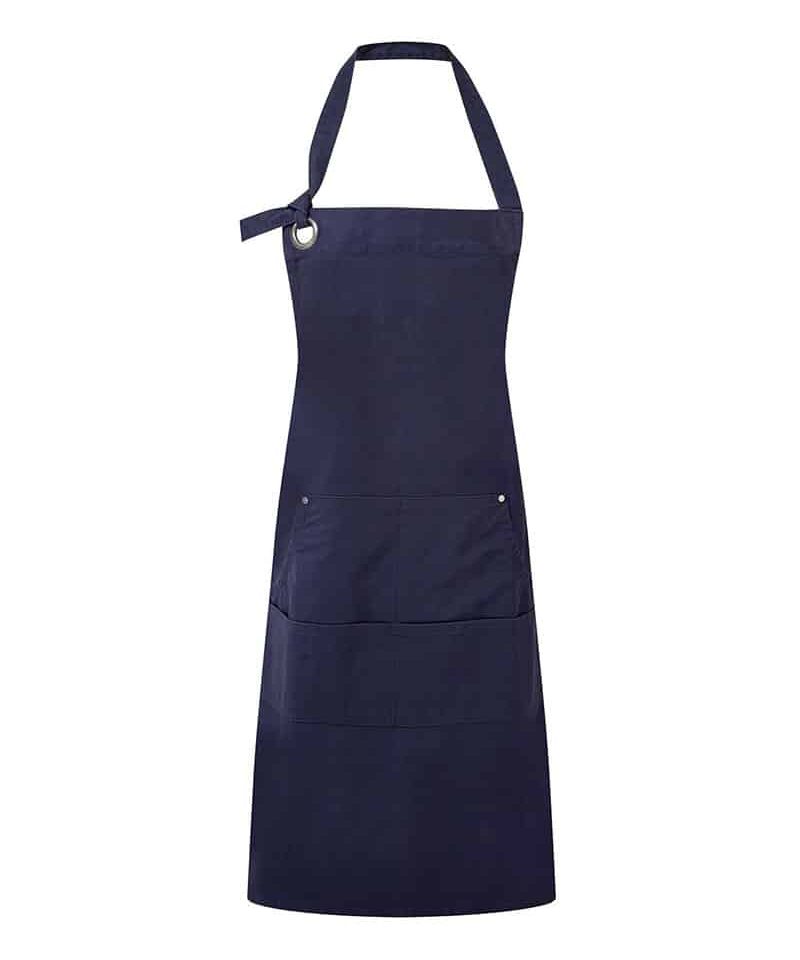 Grembiule Premier in canvas con pettorina PR137 17 Grembiule Premier in canvas con pettorina PR137 -blu-navy