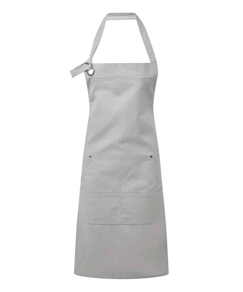 Grembiule Premier in canvas con pettorina PR137 12 Grembiule Premier in canvas con pettorina PR137 grigio-chiaro