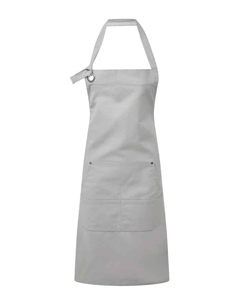 Grembiule Premier in canvas con pettorina PR137 5 Grembiule Premier in canvas con pettorina PR137 grigio-chiaro