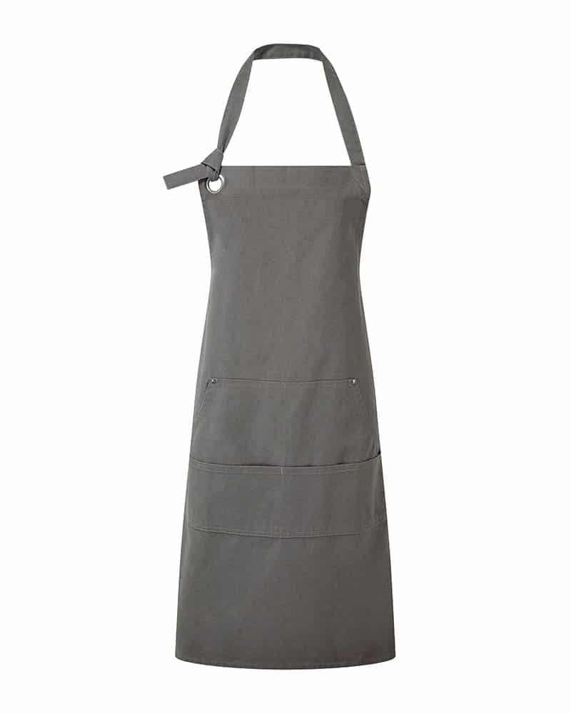 Grembiule Premier in canvas con pettorina PR137 6 Grembiule Premier in canvas con pettorina PR137 grigio