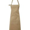 Grembiule Premier in canvas con pettorina PR137 1 Grembiule Premier in canvas con pettorina PR137 khaki
