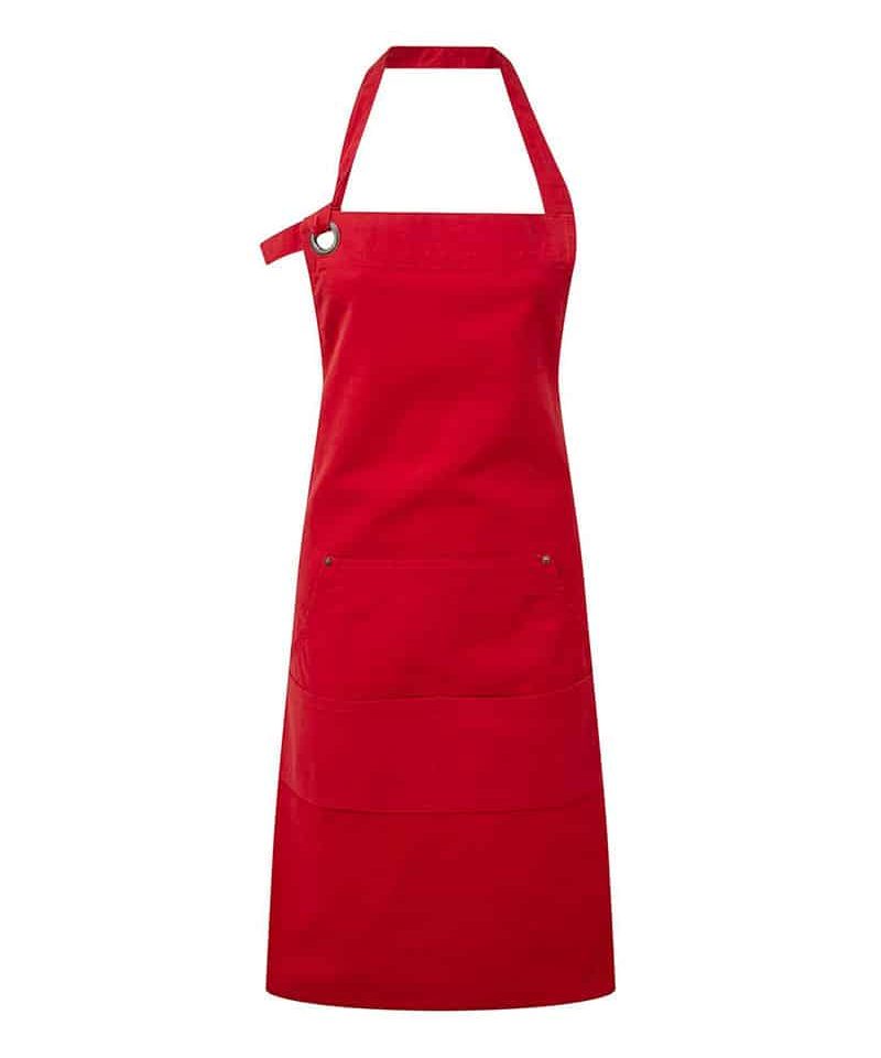 Grembiule Premier in canvas con pettorina PR137 16 Grembiule Premier in canvas con pettorina PR137 rosso