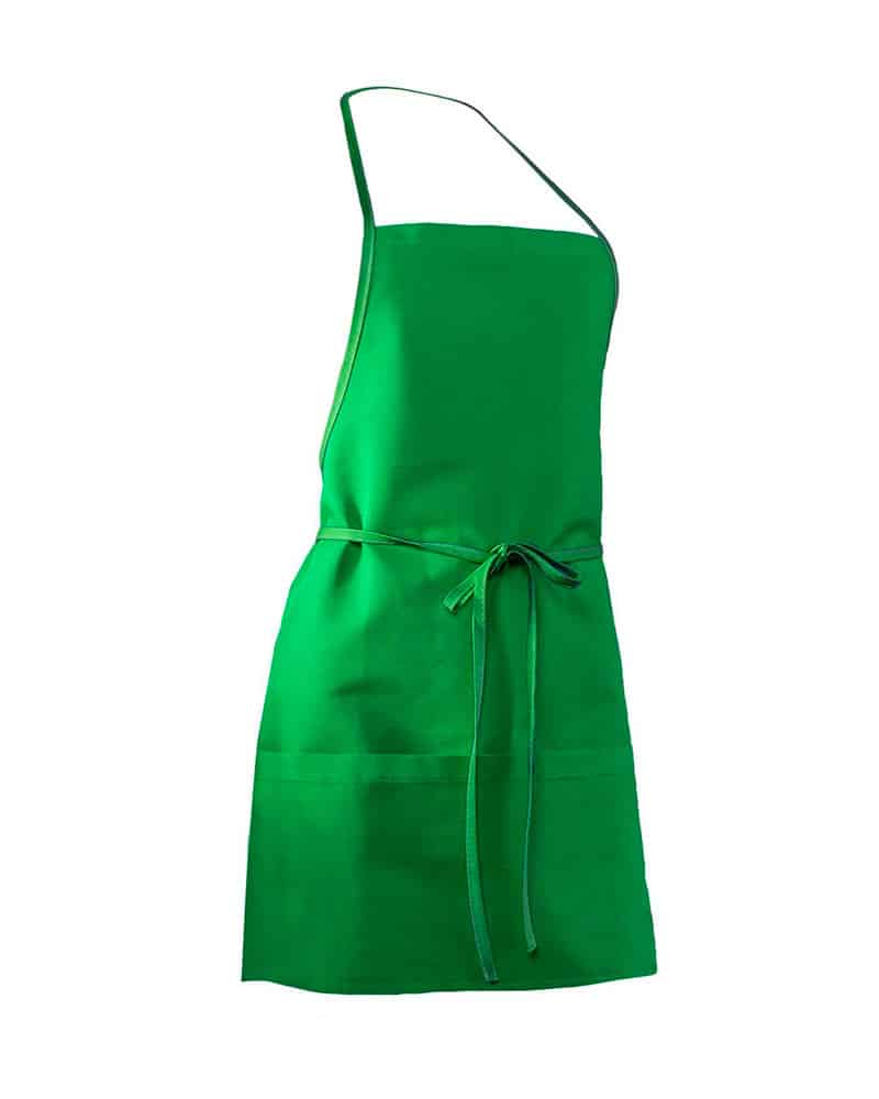 Grembiule pettorina con cordini a contrasto Colore Italiano MI025 verde