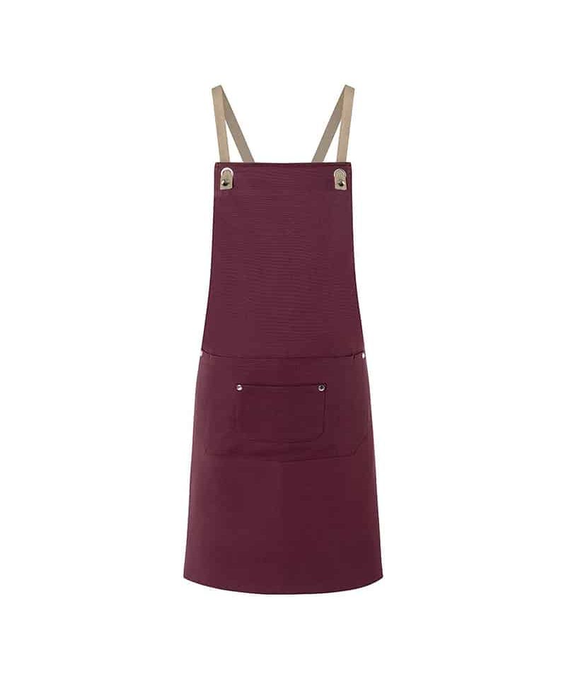 Grembiule con pettorina Karlowsky KLS39 bordeaux fronte