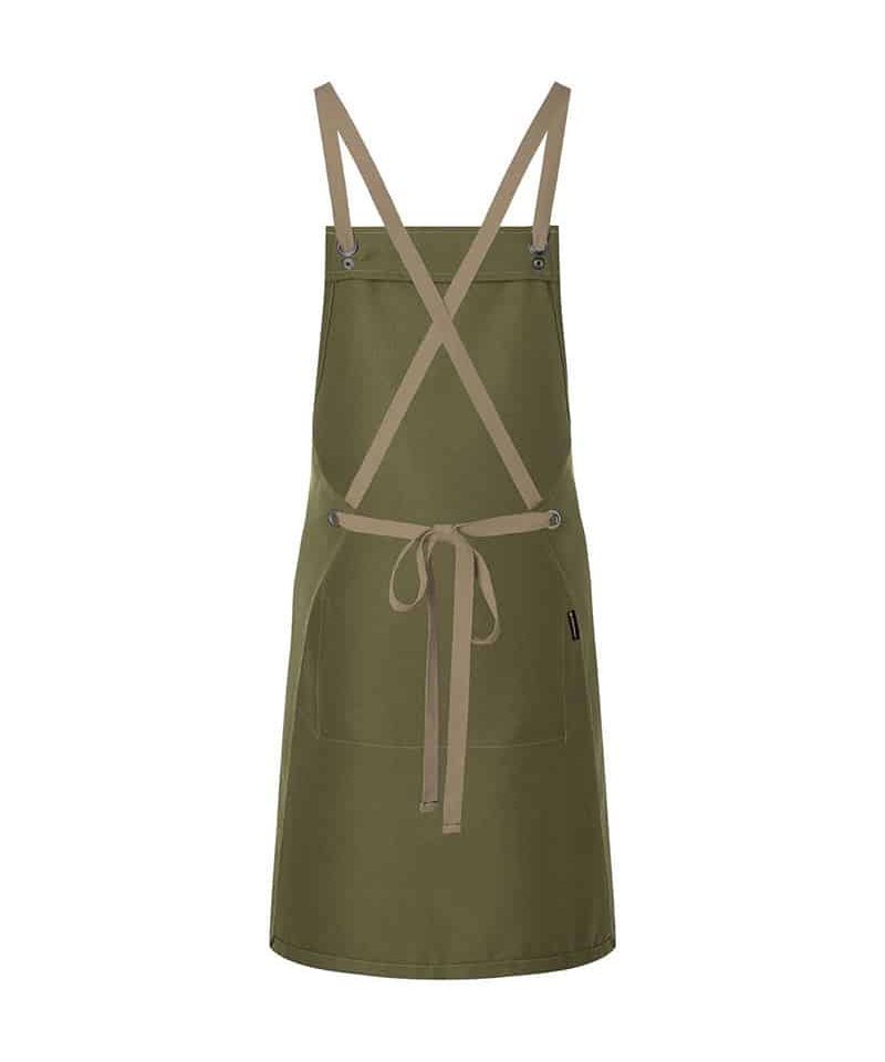 Grembiule con pettorina Karlowsky KLS39 17 Grembiule con pettorina Karlowsky KLS39 verde militare retro