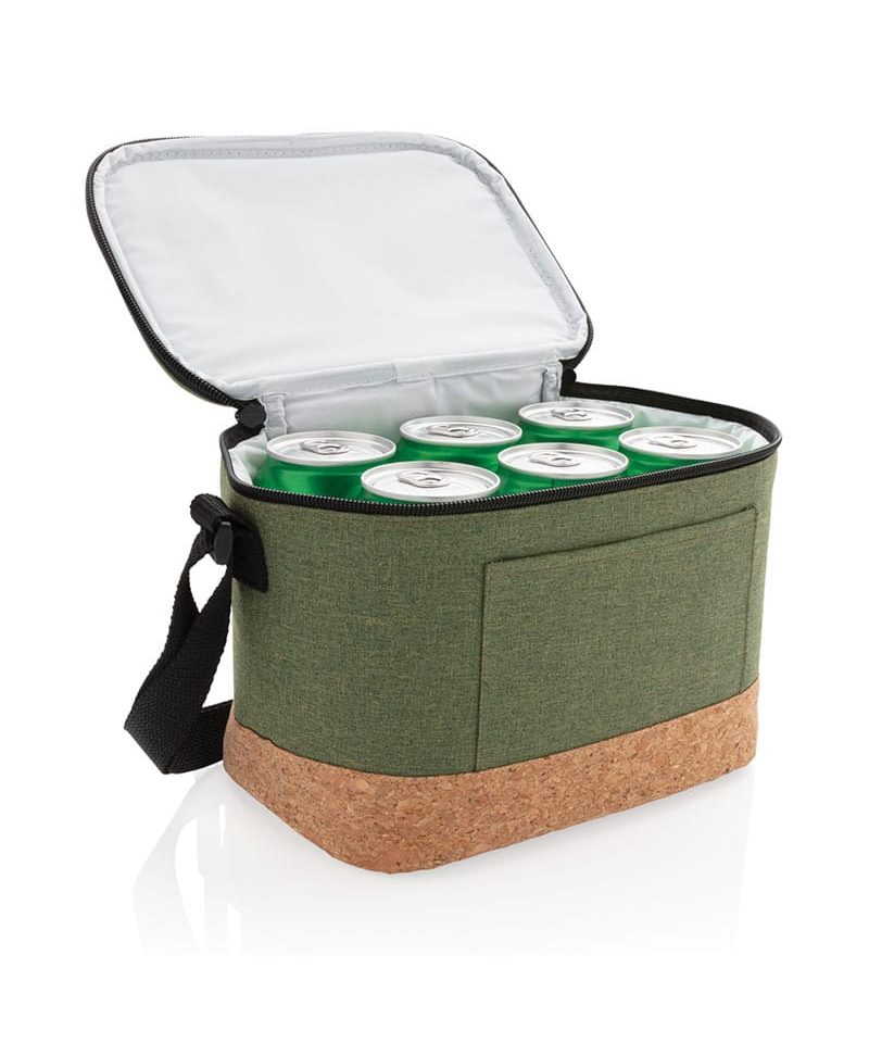 Borsa termica con bordo in sughero P422.265 14 Borsa-termica-con-bordo-in-sughero-P422.265-verde-aperta