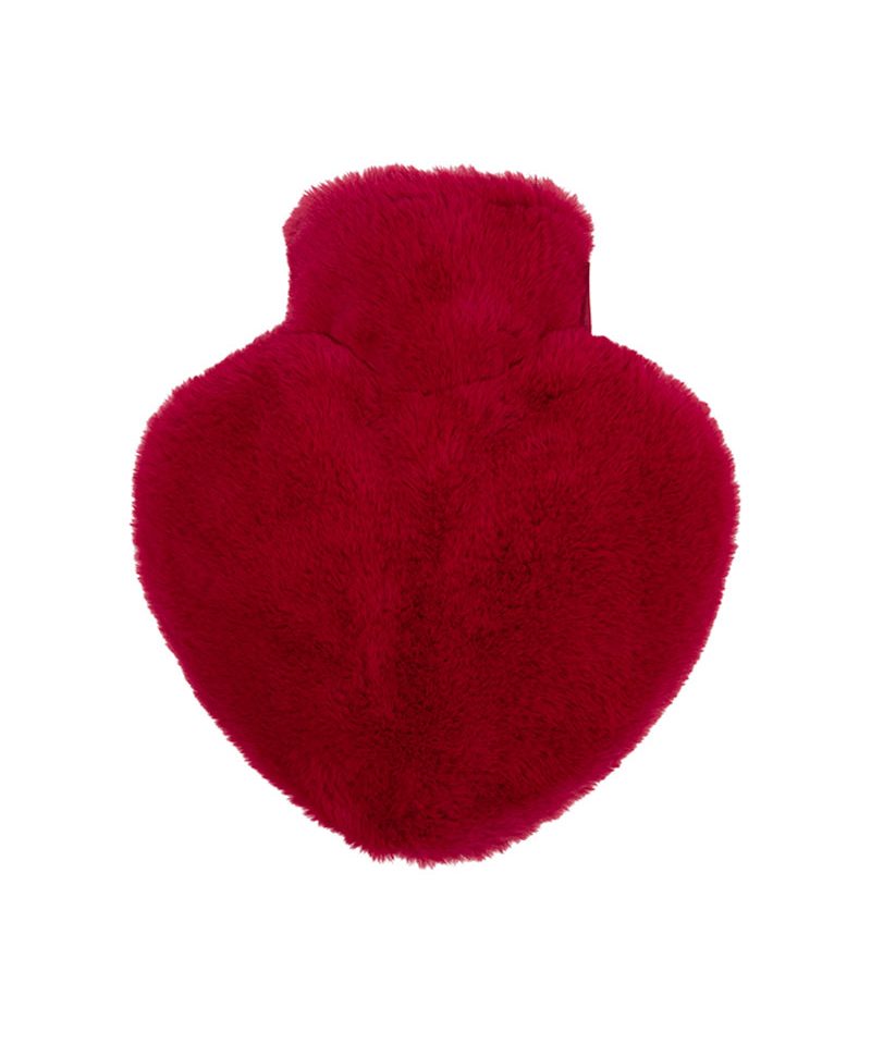 Borse dell'acqua calda a forma di cuore con cover con pelo HU023 rosso