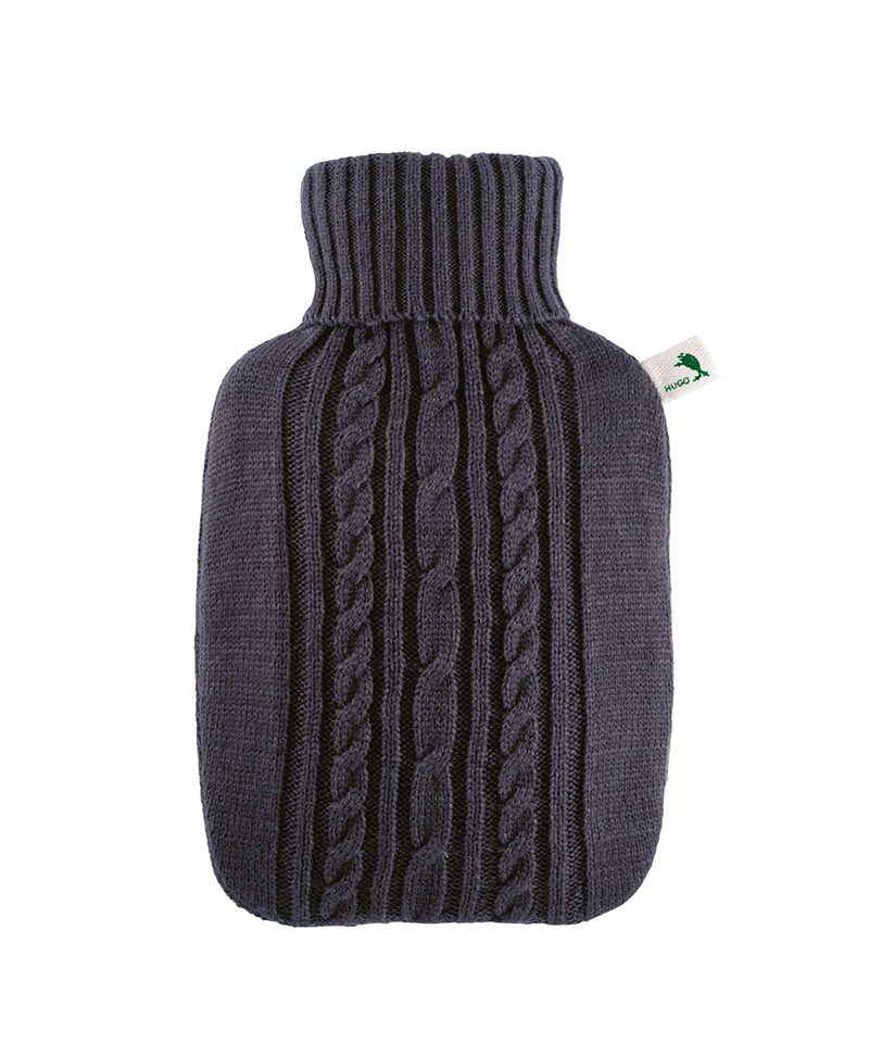 Borsa acqua calda con cover in finta lana lavorata HU0561 8 0565-borsa-acqua-calda-con-cover-in-lanetta-lavorata-hugo-frosch-grigio-antracite