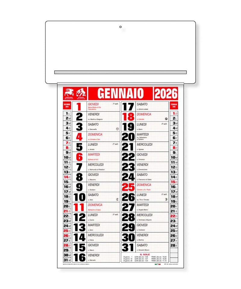 Calendario da parete con passafoglio personalizzabile con logo aziendale cp05 rosso nero