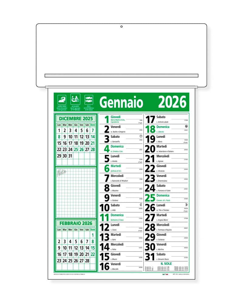 Calendario da parete con passafoglio personalizzabile con logo aziendale CP23C
